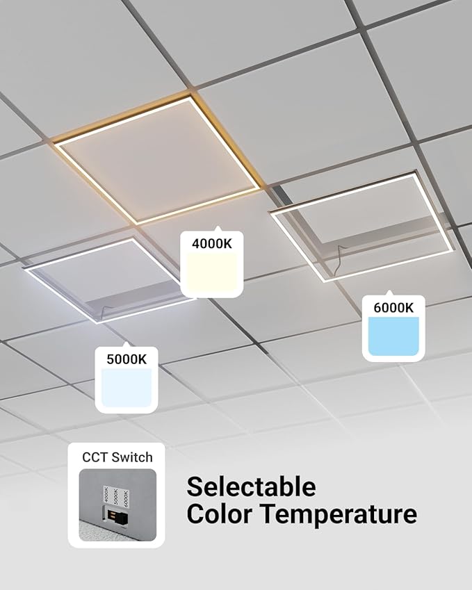 Sunco 20 Pack 2x2 Edge-Lit Frame LED Panel Lights, Drop Ceiling Flat Light - Image 4