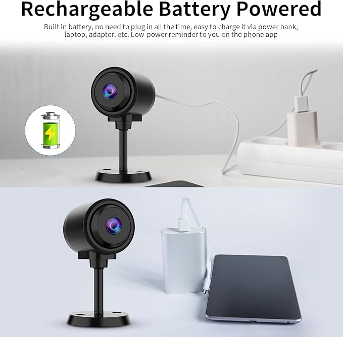 VSTARCAM Tiny Camera for Home Security 1Pcs, 2.4GHz WiFi Portable Battery - Image 6