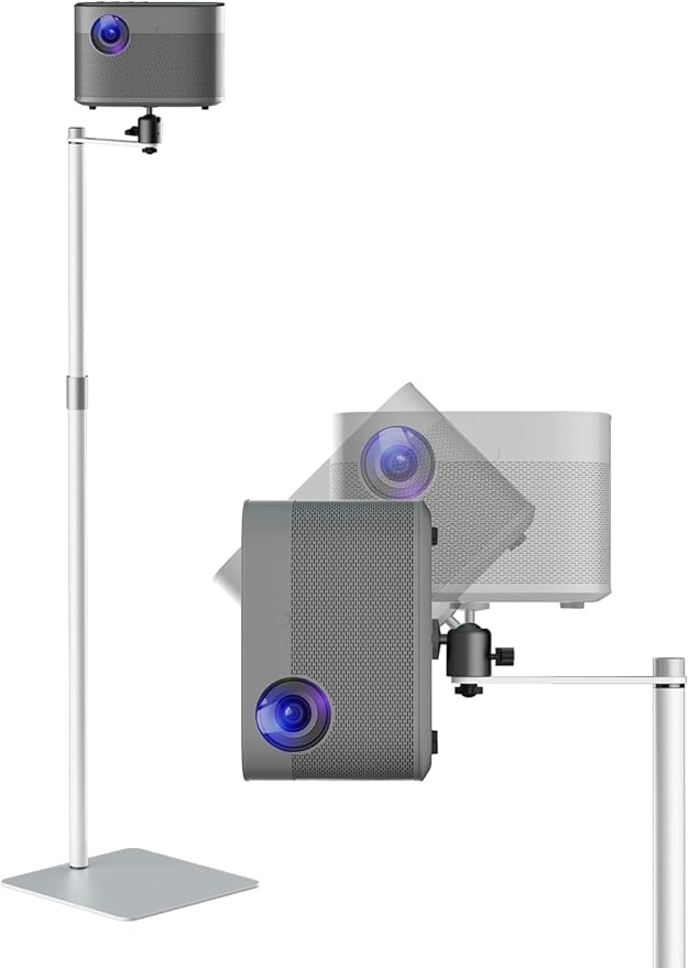suptek Height Adjustable Projector Stand Against Wall Hidden Stand, 360°Swivel by suptek