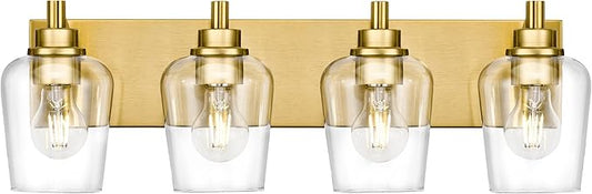 METWET Bathroom Light Fixtures, 4-Light Modern Vanity Light by Metwet