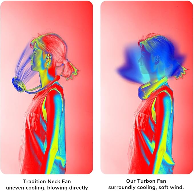JISULIFE Portable Neck Fan, Hands-Free Bladeless, 5 Speeds, 4000 mAh Battery - Image 8