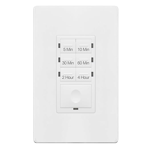 ENERLITES 4-Hour No Neutral Wire Countdown Timer Switch, 5-10-30-60 Min by Enerlites