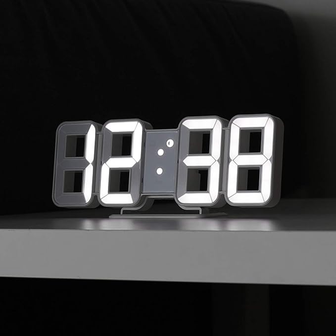 mooas 3D Pure Mini White LED Clock by mooas
