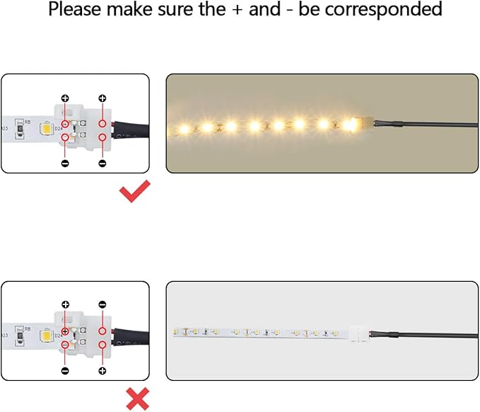 LightingWill 10pcs/Pack DC Female Plug Solderless Snap Down 2Pin Conductor LED - Image 4