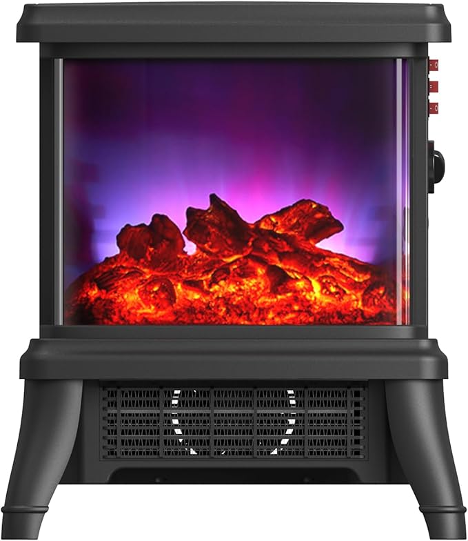 18 inch Panoramic Window with 1500W/1650W Electric Wood Fireplace Flame Effect by SheerAIRE