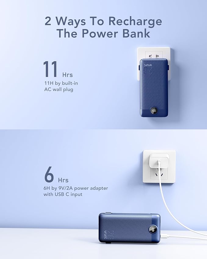 VRURC Portable Charger 20000mAh, Fast Charging Power Bank USB C, 4 Output 2 - Image 4
