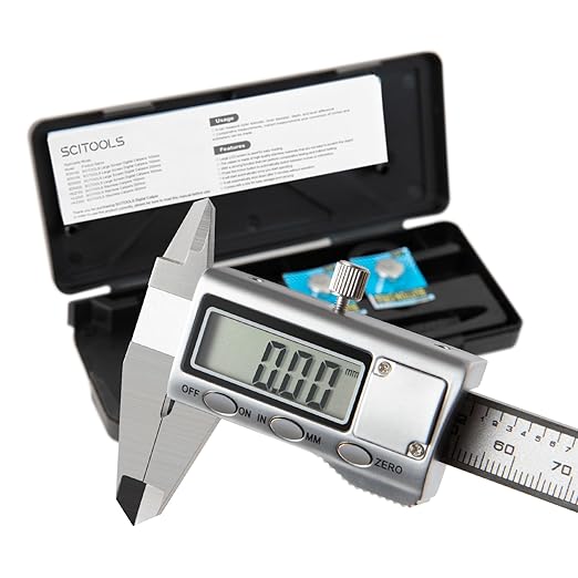 SCITOOLS All-Metal Small Digital Caliper 0-4" Mini Measuring Tool, Micrometer by SCITOOLS