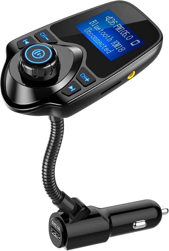 Nulaxy Car Bluetooth FM Transmitter, 1.44" Display Flexible Gooseneck, by Nulaxy