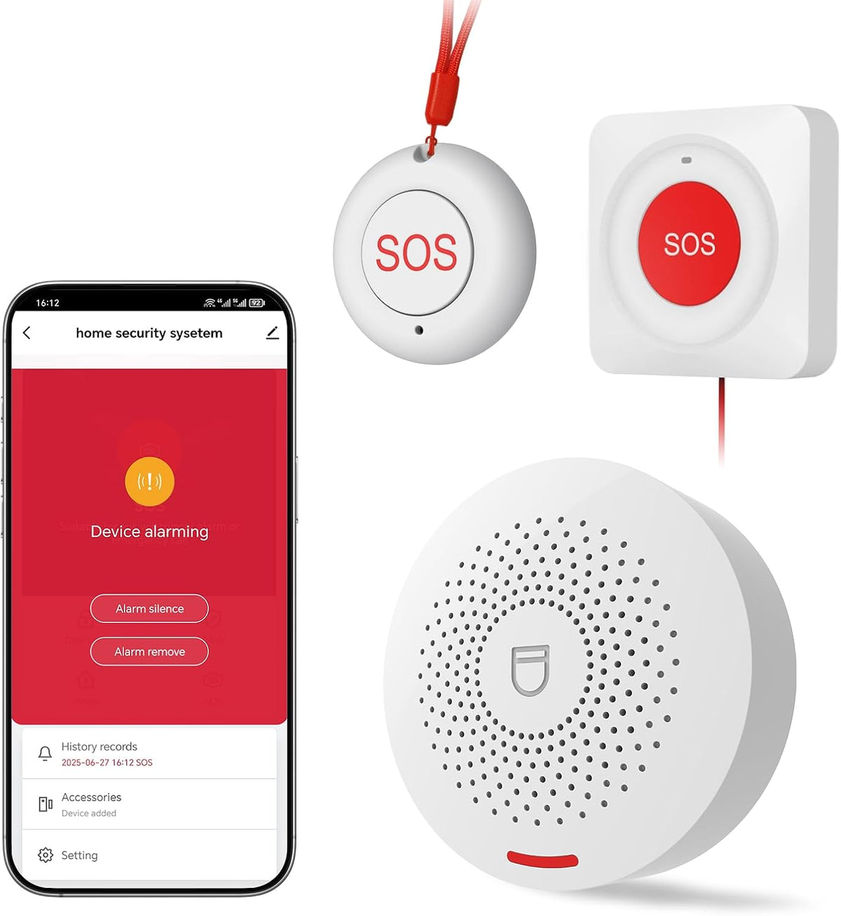 Hapippofa Caregiver Pager Elderly Alert Call Button Life Alert Systems