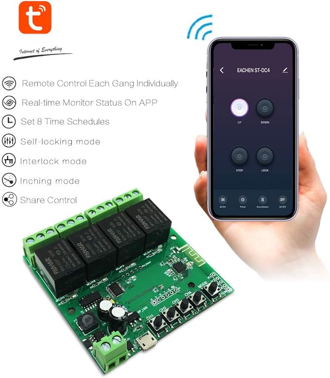 Newgoal 4-Channel WiFi Smart Switch Relay Module, TUYA/Smart Life App - Image 8