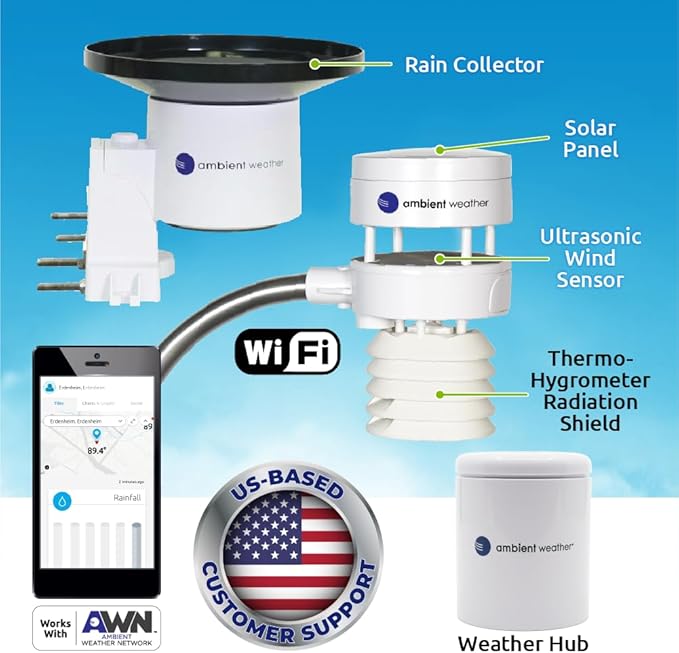 Ambient Weather WS-5000-IP3 Ultrasonic Professional Smart Weather Station - Image 2