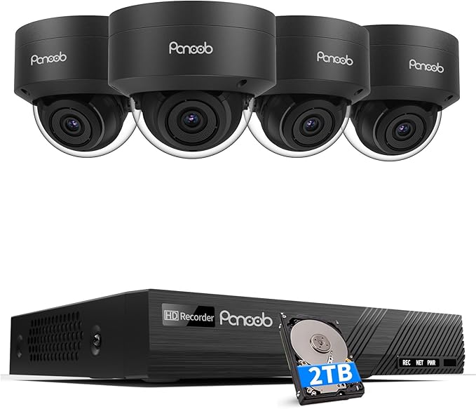 PANOOB 4K 8 Channel 8MP PoE Security System, Human Detection, 24/7 Audio by PANOOB
