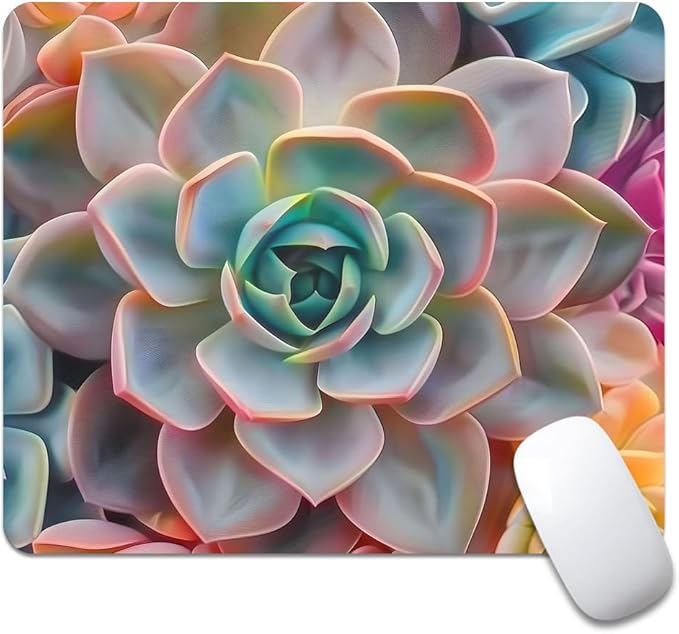 Succulent Square Mouse pad, Waterproof, Anti Slip Rubber Base, Computer Mouse by Goodsprout