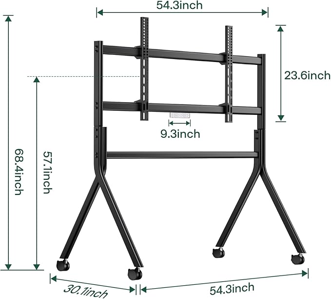 Sylvox TV Floor Stand for 65-75 Inch TVs, Heavy Duty Rolling TV Stand Max Load - Image 9