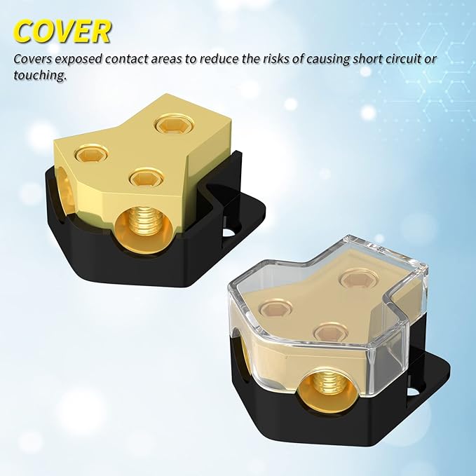 Joinfworld 12V Power Distribution Block Car Audio 2 Way Ground Distribution - Image 5