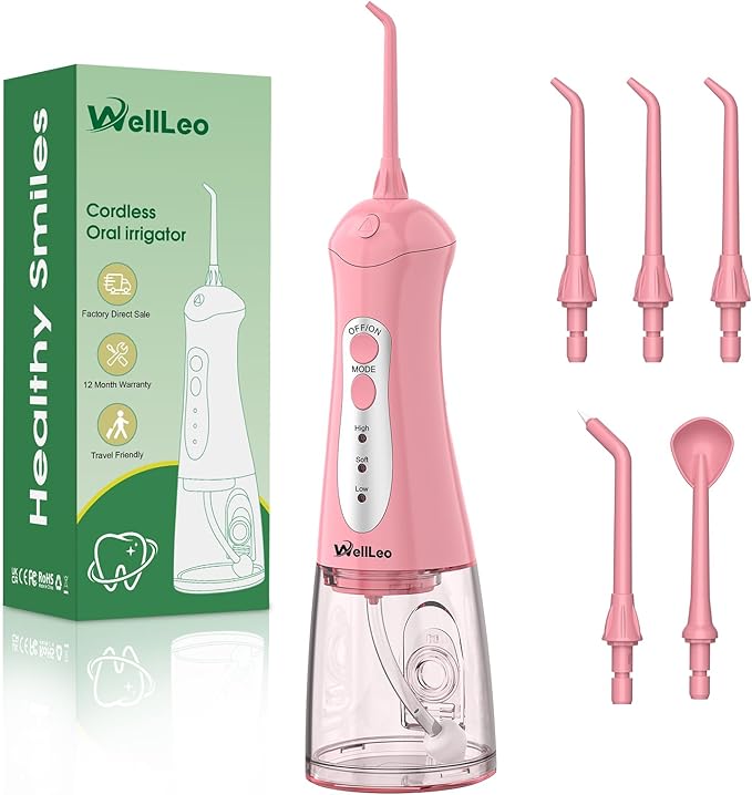 WellLeo Water Flosser for Teeth, Portable Oral Irrigator Rechargeable Water by Wellleo
