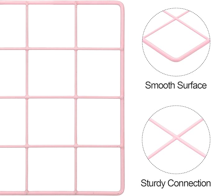 PATIKIL 8"x8" Wire Grid Panel, 2 Pack Board Photo Pictures Memo Display Grid - Image 3