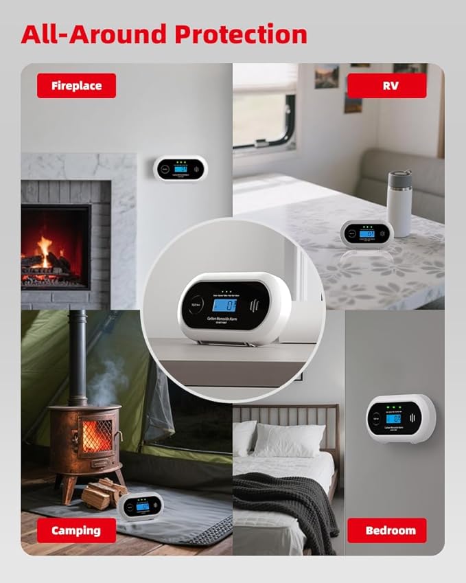 KIMROG 10-Year Battery Carbon Monoxide Detector, Portable Travel CO Detector - Image 6