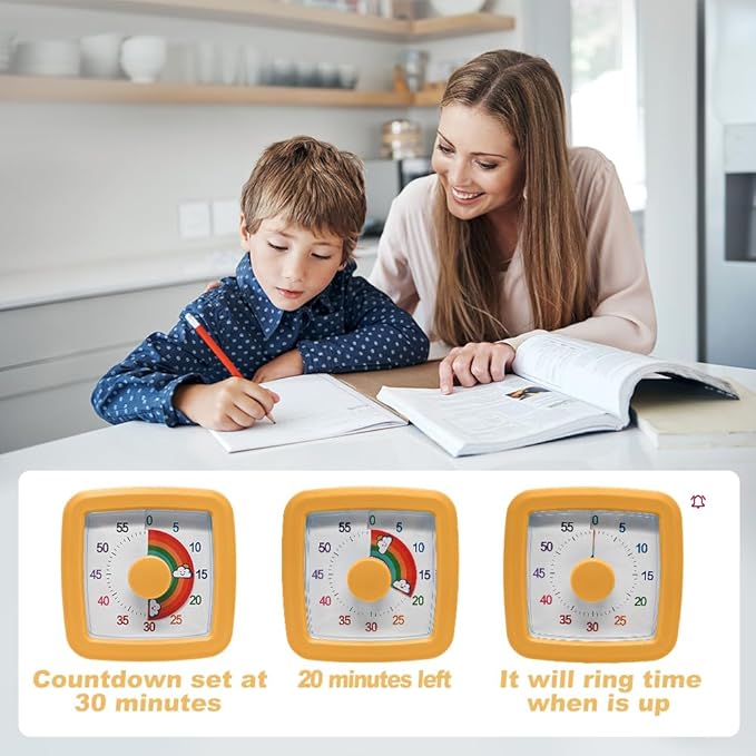 MEPHILIMIA Visual Timer Kids/Adults 60 Minutes Rainbow Countdown Timer Time - Image 3