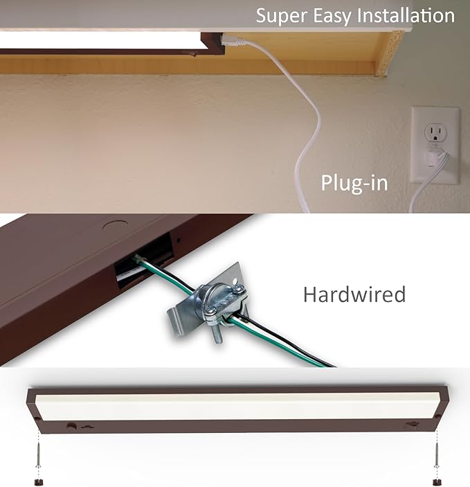 Leetdud Under Cabinet Lighting Plug in or Hardwired Built-in Dimmer, 12 Inch 6W - Image 6