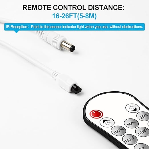 Mini IR Remote Controller for Single Color LED Strip Lights, 11-Key Wireless - Image 7