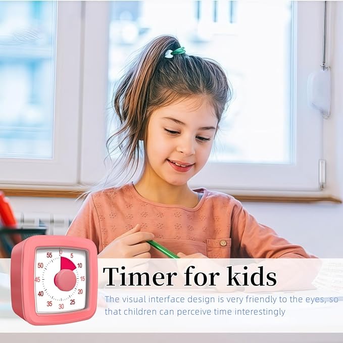 60 Minute Visual Timer for Kids and Adults, Non-Ticking 5.5 Inch Large Visual - Image 6