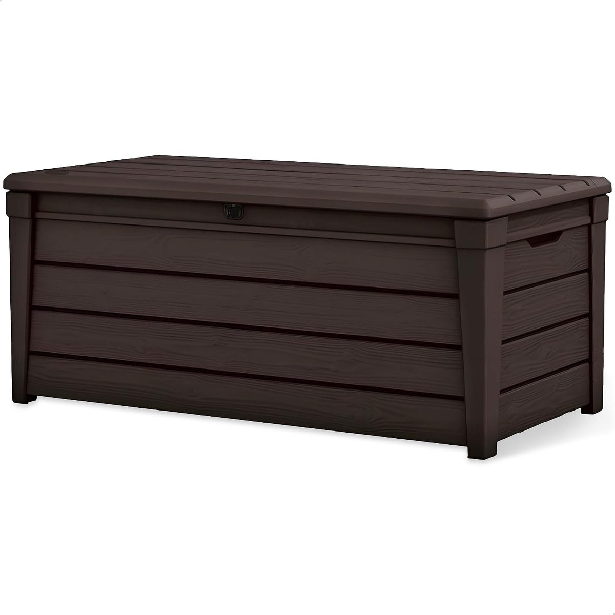 keter brightwood waterproof outdoor storage deck box, 120, main product view