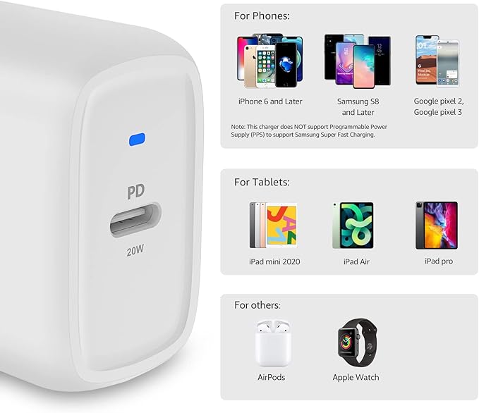 Amazon Basics 20W One-Port USB-C Wall Charger - Image 4