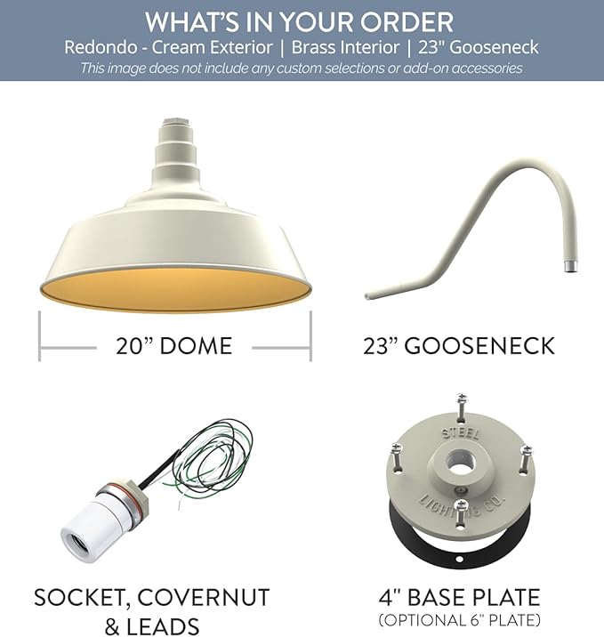 Steel Lighting Co. Large Outdoor Barn Light | Gooseneck Light Fixture | Made in - Image 8