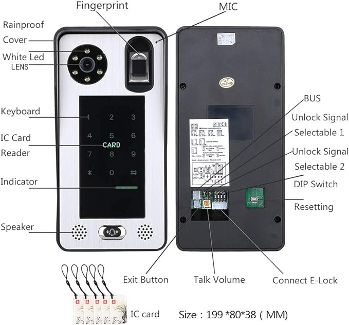 2 Apartment Bus 2 Line Video Doorbell Intercom System 7 Inch Electronic Door - Image 6