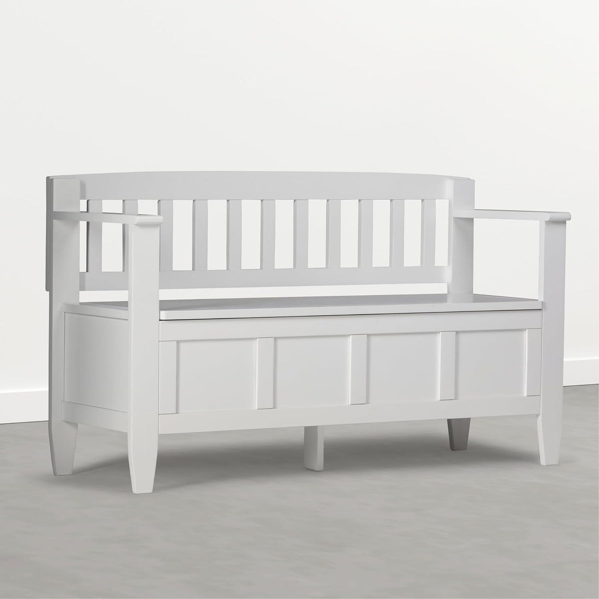 simplihome brooklyn 48" solid wood storage bench in, main product view