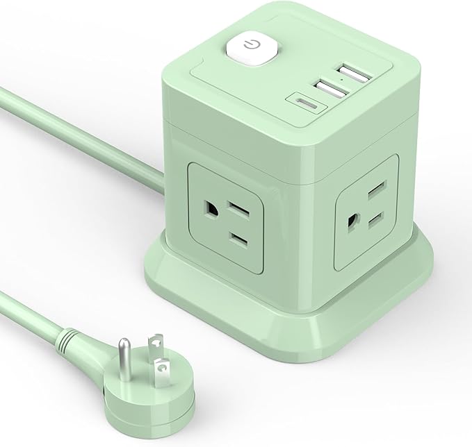 Cube Power Strip, FDTEK 4 Widely Spaced Outlet by FDTEK