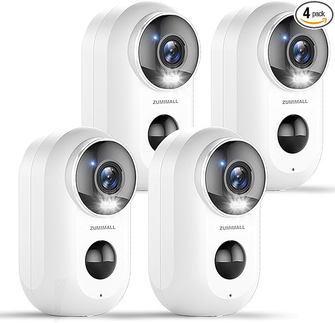 ZUMIMALL Security Cameras Wireless Outdoor, 4 Packs, 2K Cameras by ZUMIMALL