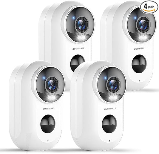 ZUMIMALL Security Cameras Wireless Outdoor, 4 Packs, 2K Cameras by ZUMIMALL