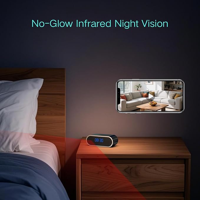 Ovolaptics 1080p Wireless WiFi Clock Video Camera-Home Security Device - Image 2