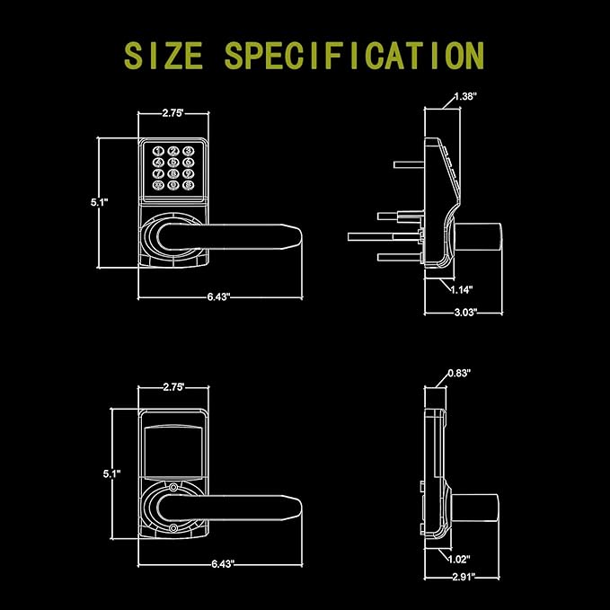 Keyless Entry Door Lock with Handle - Image 5