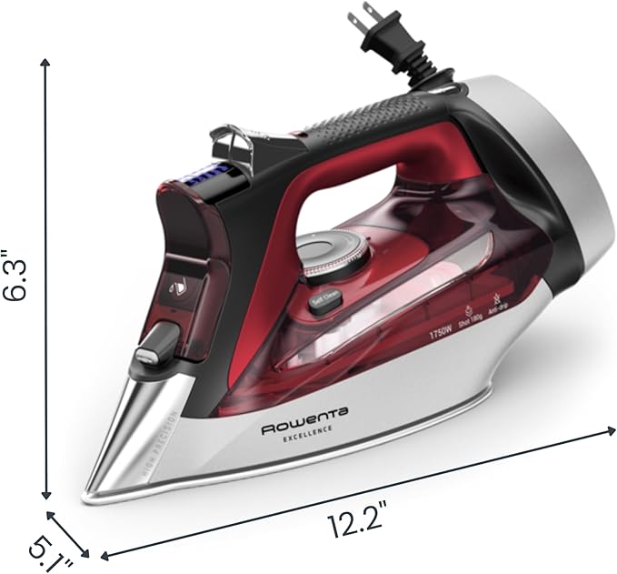 Rowenta Iron, Focus Excellence Stainless Steel Soleplate Steam Iron - Image 7