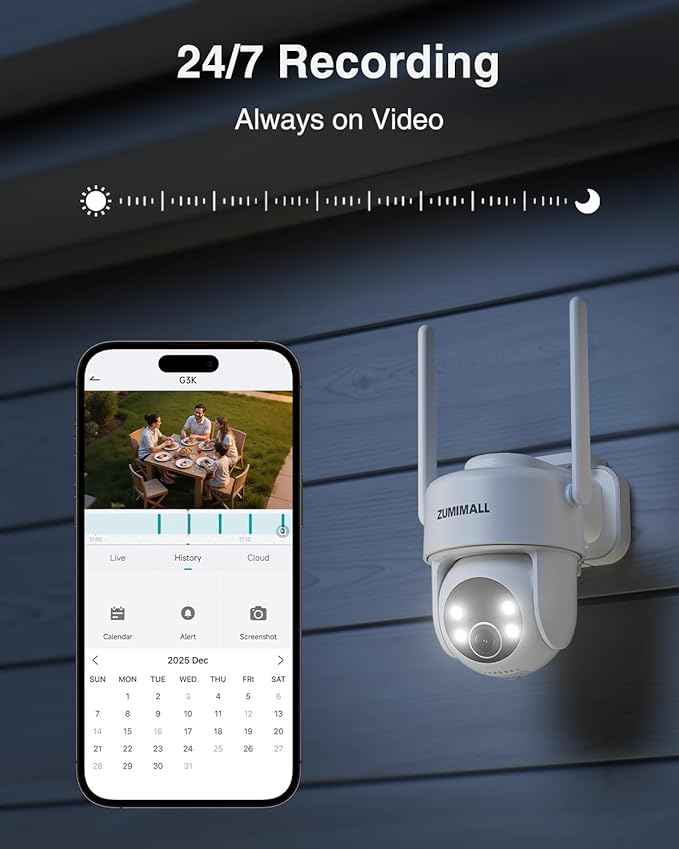ZUMIMALL 24/7 Recording 4G LTE Cellular Security Camera, No WiFi AOV Solar - Image 6