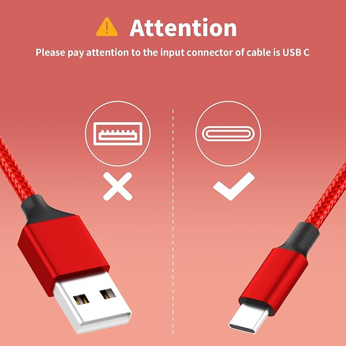 USB C Multi Charging Cable, 3 in 1 Charging Cable Nylon Braided Universal - Image 3