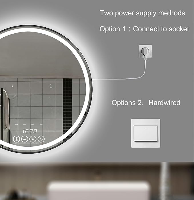 Wall-Mounted Round Bathroom Mirror - Image 7