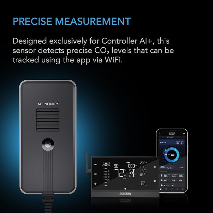 AC Infinity CO2 + Light Sensor, Exclusively Assists Controller AI+ Dynamically - Image 2