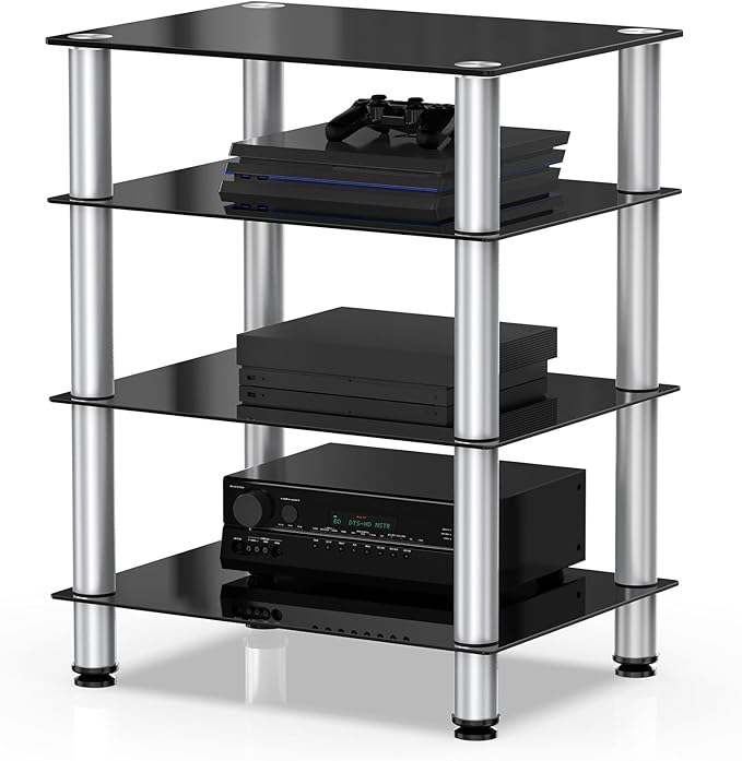 FITUEYES 4-Tier Media Stand Audio/Video Component Cabinet by FITUEYES