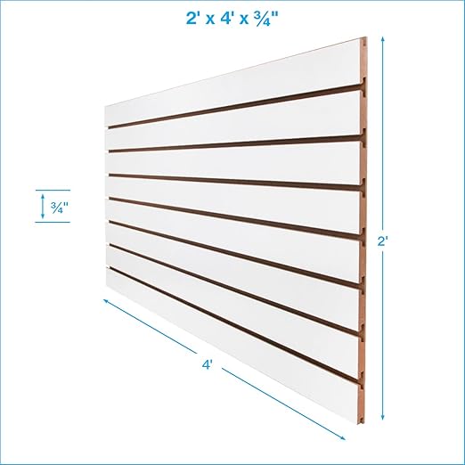 SSWBasics 4ft x 2ft Horizontal White Slatwall Panels Easy Organizer - Image 5