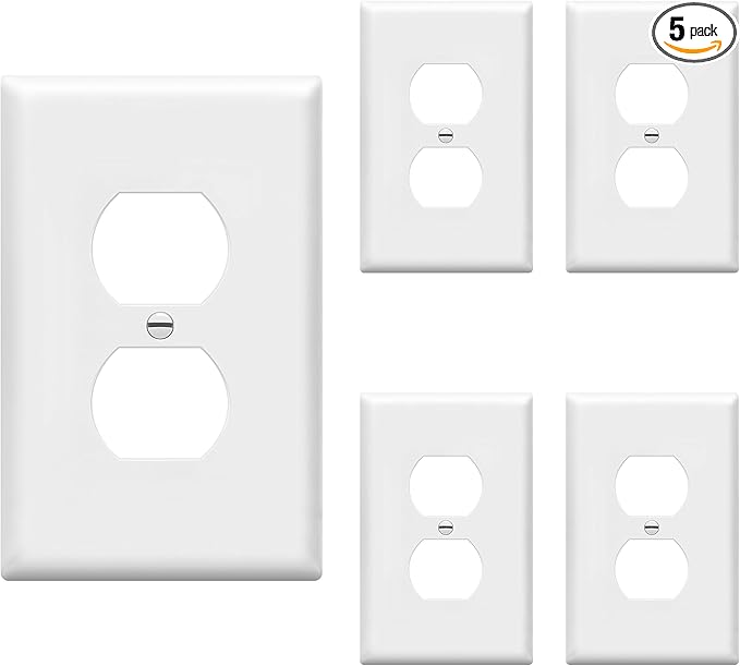 ENERLITES Mid-Size Duplex Receptacle Outlet Wall Plate, Electrical Outlet by Enerlites