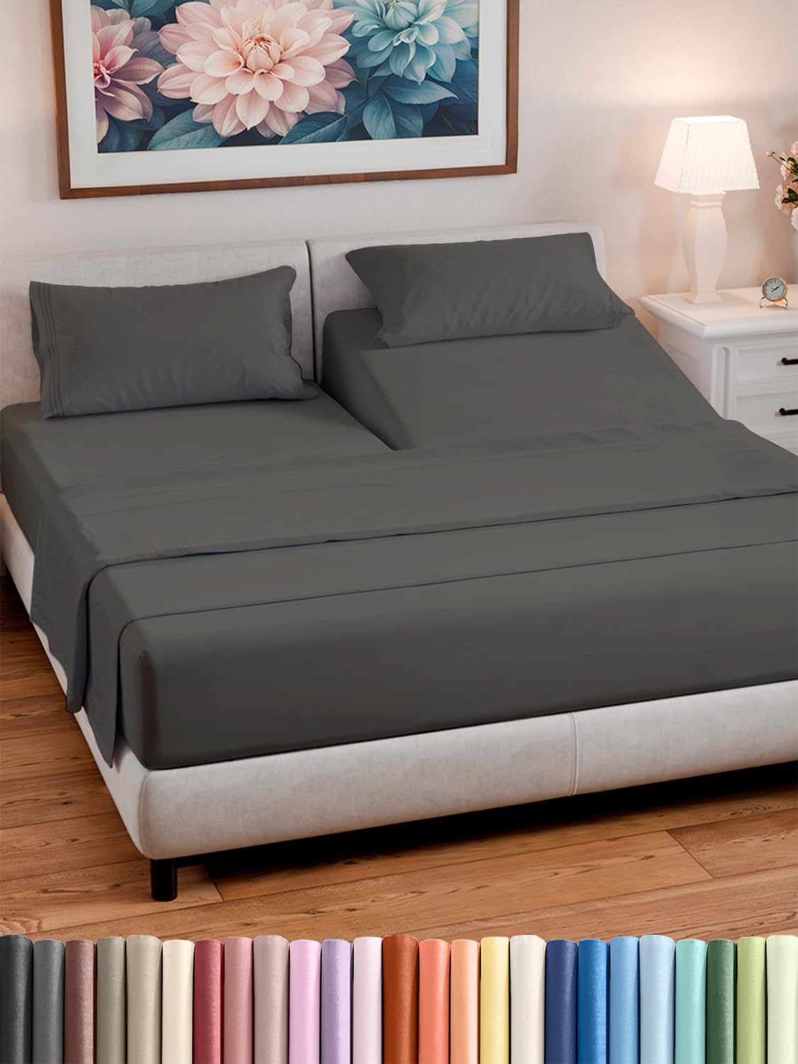 Split Head King Sheet Set – 4 Piece Flex Split Top King Sheets