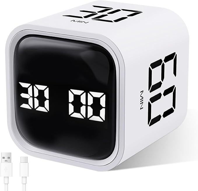 GuDoQi Multi-Function Cube Timer, 5/10/30/60 Min & Custom Count Down, Included by GuDoQi