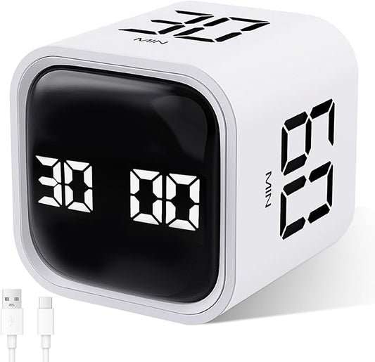 GuDoQi Multi-Function Cube Timer, 5/10/30/60 Min & Custom Count Down, Included by GuDoQi