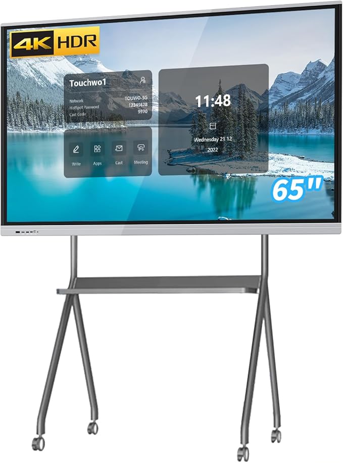 TouchWo 65" Touchscreen Monitor Smart Board, 4K Interactive Presentation by TouchWo