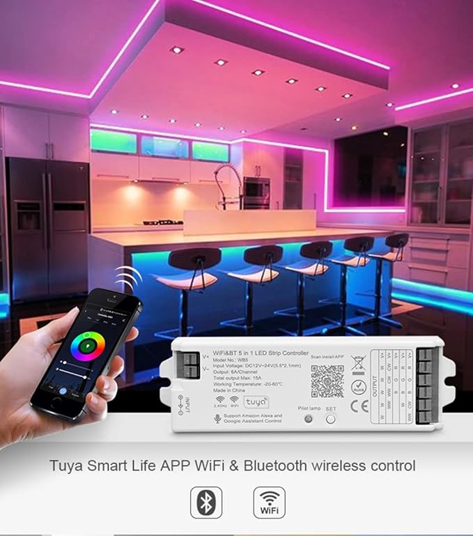 FCOB 5in1 WB5 2.4GHz WiFi PWM LED Controller Compatible - Image 7