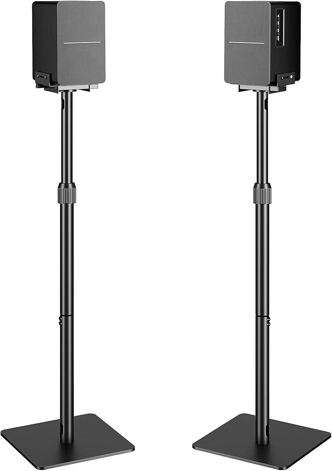 Pegzone Height-Adjustable Speaker Stands Pair, 11LBS Capacity, Height by Pegzone